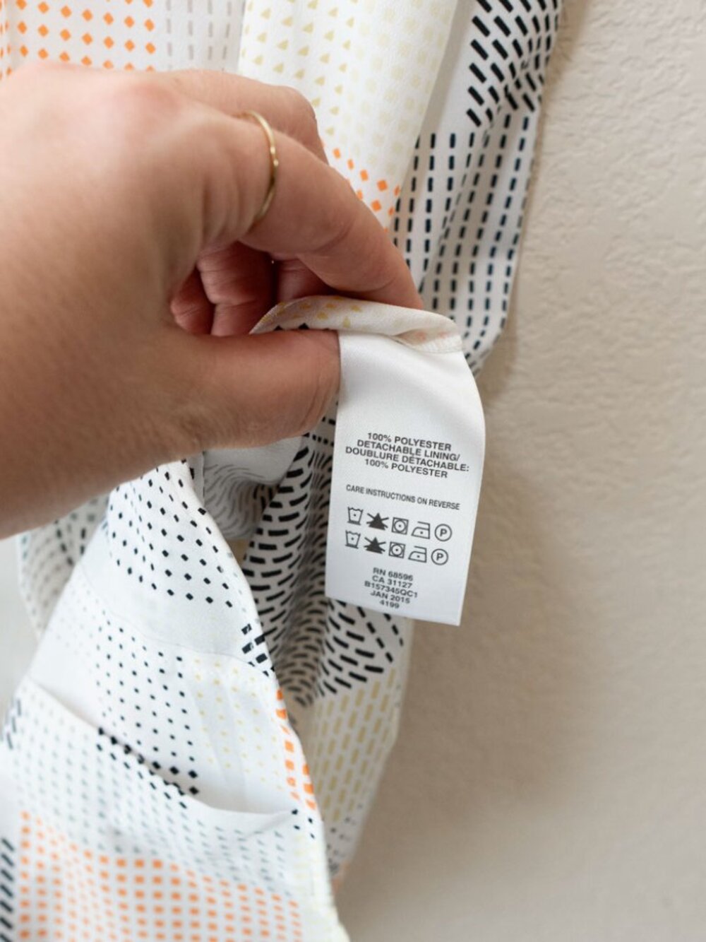 DKNYC Sleeveless Shirt Dress XL White Black Orange Pattern Button Front Modern - Picture 9 of 15